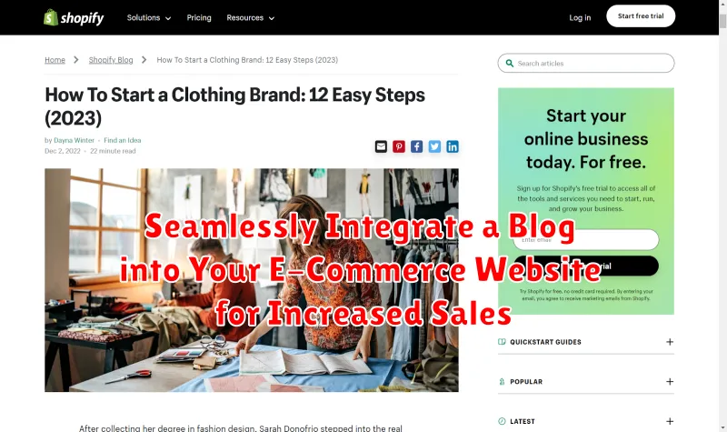 Seamlessly Integrate a Blog into Your E-Commerce Website for Increased Sales